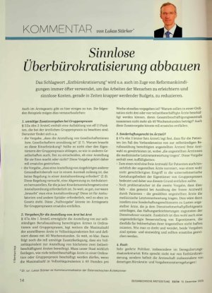 Vorschauseite 1: Sinnlose Überbürokratisierung abbauen