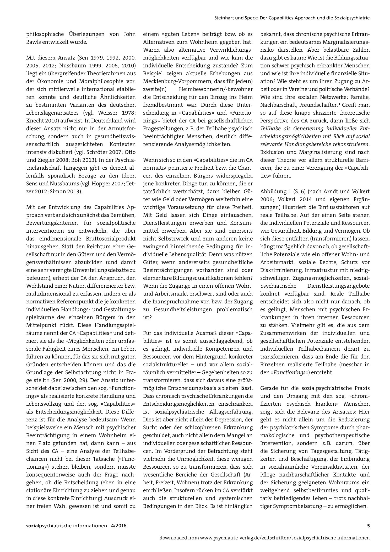 Vorschauseite 2: Der Capabilities Approach und die Sozialpsychiatrie
