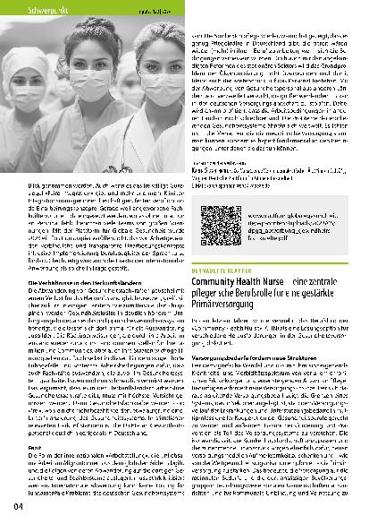 Vorschauseite 1: Community Health Nurse – eine zentrale pflegerische Berufsrolle für eine gestärkte Primärversorgung