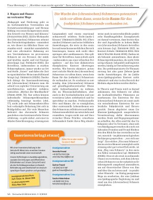 Vorschauseite 5: „Worüber man nicht spricht“: Zum fehlenden Raum für das (Chronisch-) Schmerzende