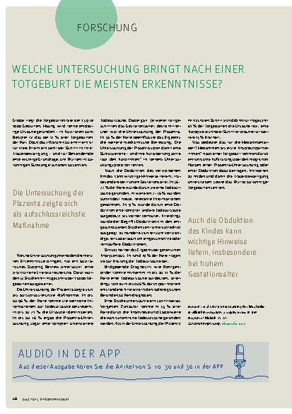 Vorschauseite 1: Welche Untersuchung bringt nach einer Totgeburt die meisten Erkenntnisse?