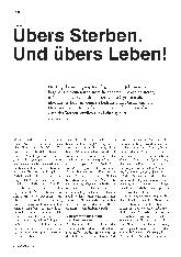 Vorschauseite 1: Über das Sterben. Und über das Leben!