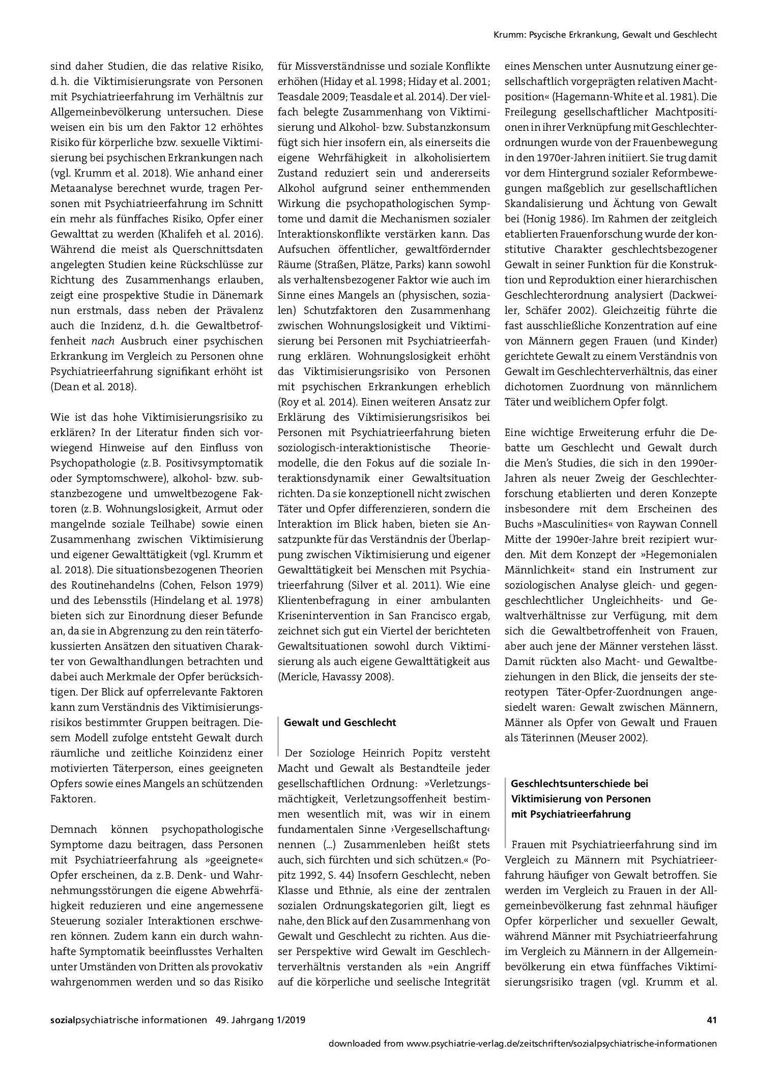Vorschauseite 2: Psychische Erkrankung, Gewalt und Geschlecht: Ein blinder Fleck in der sozialpsychiatrischen Versorgung