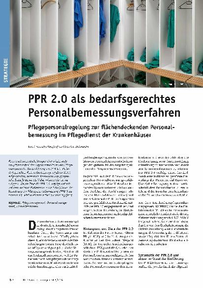 Vorschauseite 1: PPR 2.0 als bedarfsgerechtes Personalbemessungsverfahren Pflegepersonalregelung zur flächendeckenden Personalbemessung im Pflegedienst der Krankenhäuser.