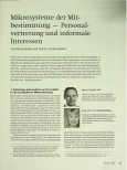 Vorschauseite 1: Mikrosysteme der Mitbestimmung — Personalvertretung und informale Interessen