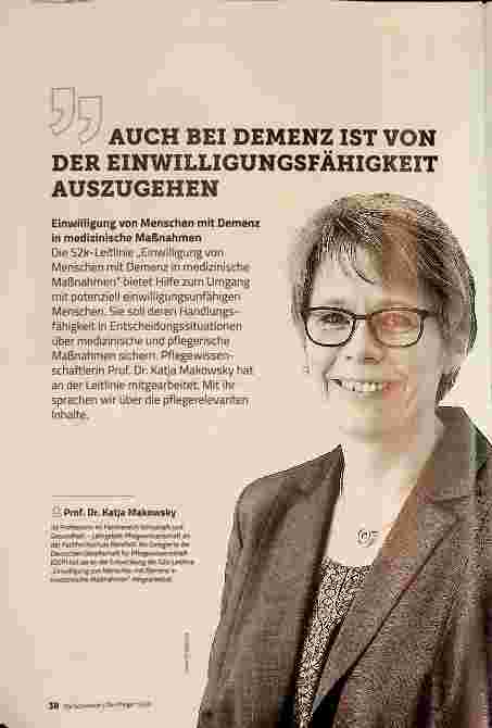 Vorschauseite 1: AUCH BEI DEMENZ IST VON DER EINWILLIGUNGSFÄHIGKEIT AUSZUGEHEN.