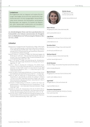 Vorschauseite 4: Pflege, die verbindet Das Clienia Schlössli-Konzept zur Umsetzung der Intensivbetreuung