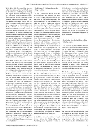 Vorschauseite 5: Wie spiegelt sich die Psychiatriereform der letzten 50 Jahre in der Zeitschrift »Sozialpsychiatrische Informationen«?