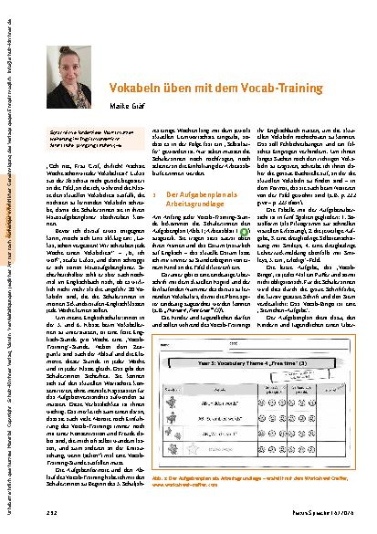 Vorschauseite 1: Vokabeln üben mit dem Vokabeltraining