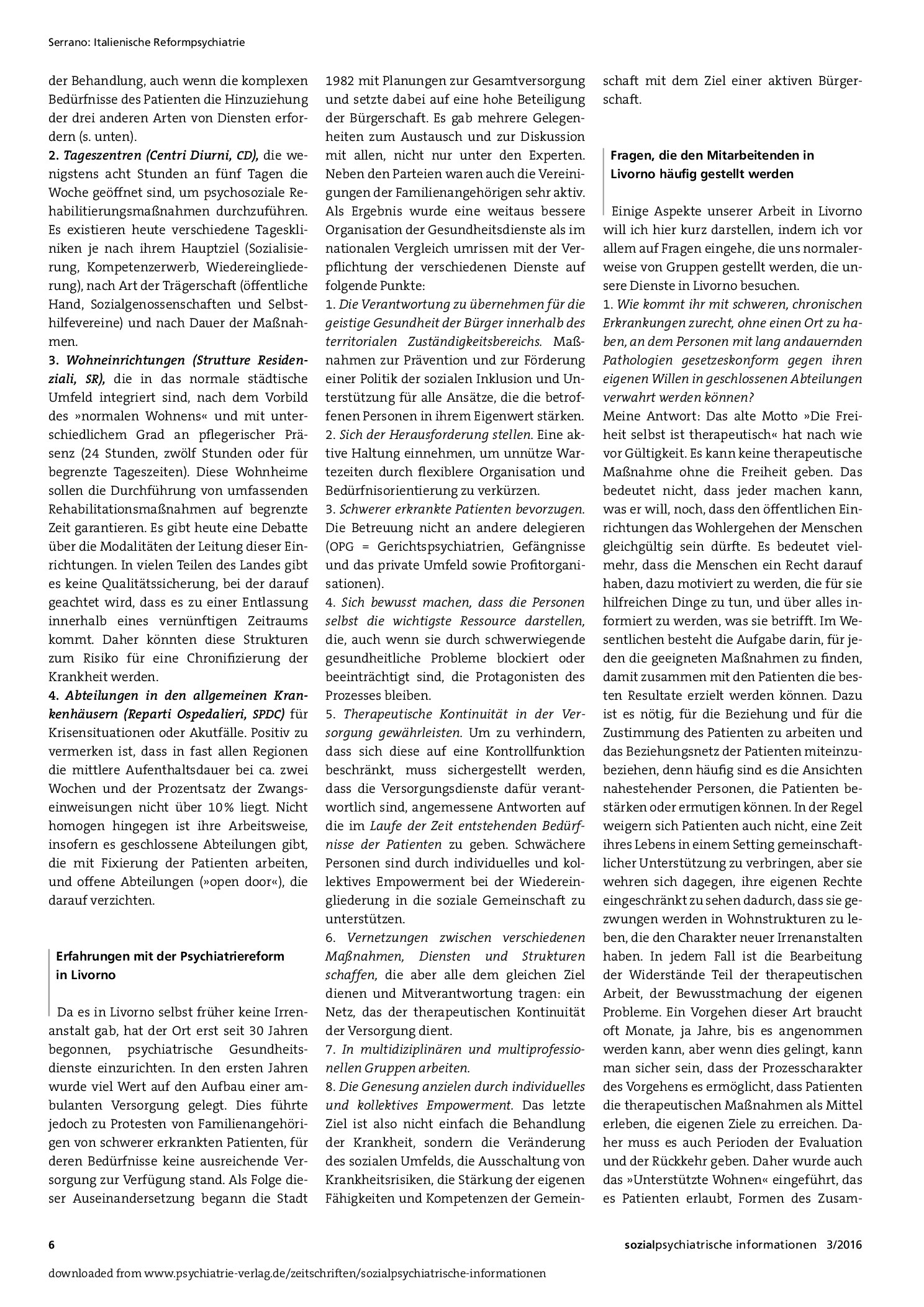 Vorschauseite 3: Italienische Reformpsychiatrie