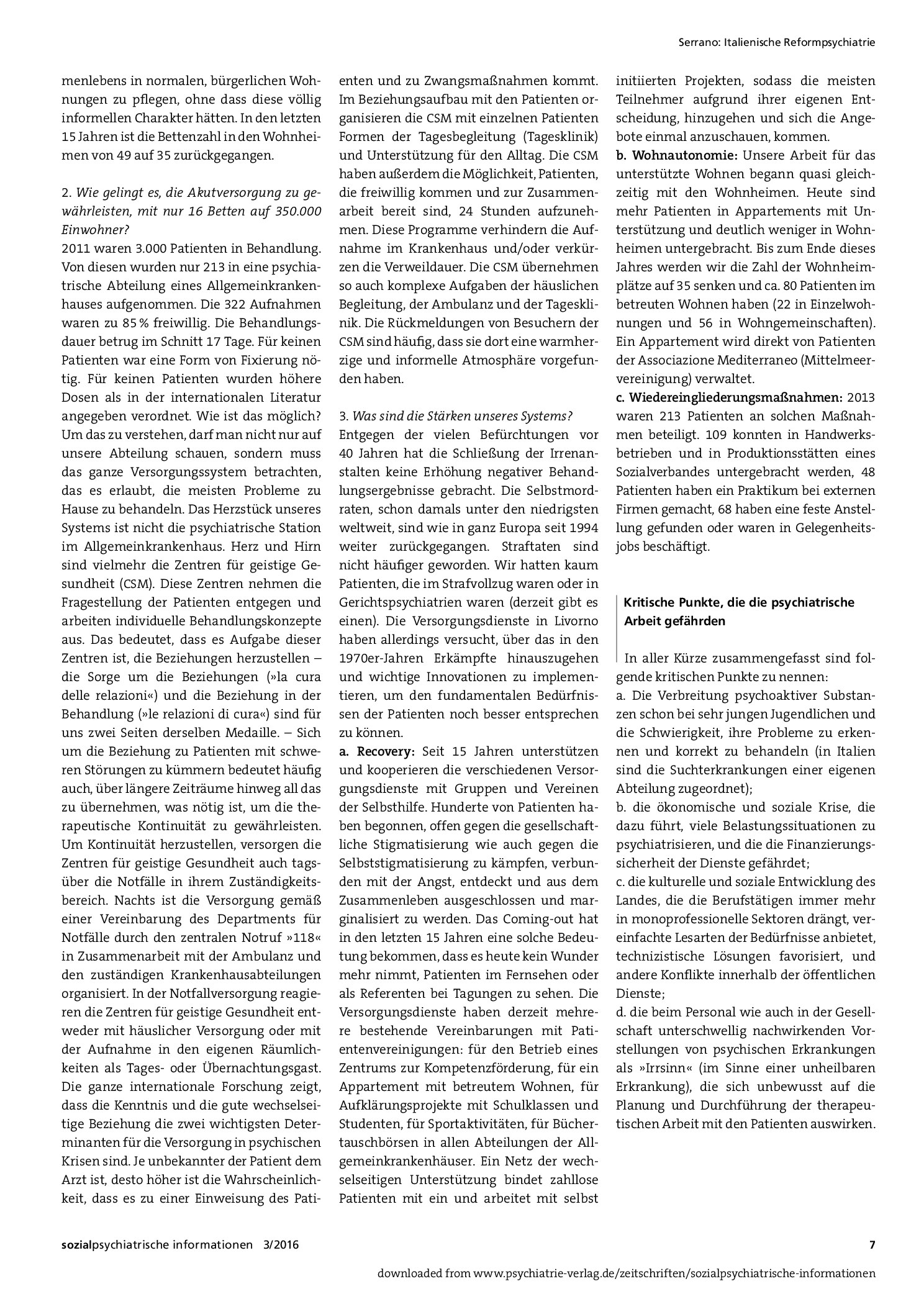 Vorschauseite 4: Italienische Reformpsychiatrie