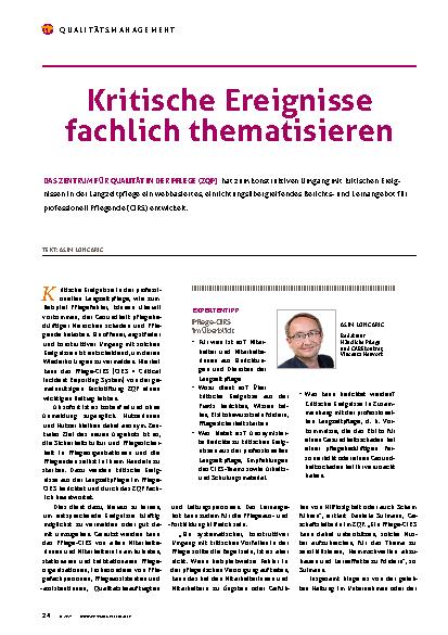 Vorschauseite 1: Kritische Ereignisse fachlich thematisieren