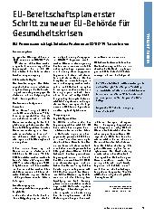 Vorschauseite 1: EU-Bereitschaftsplan erster Schritt zu neuer EU-Behörde für Gesundheitskrisen