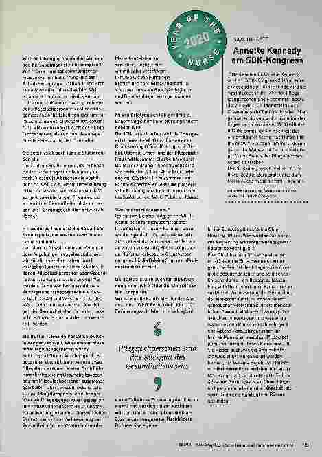 Vorschauseite 2: "Without Pflegefachpersonen and Hebammen no Gesundheitswesen"