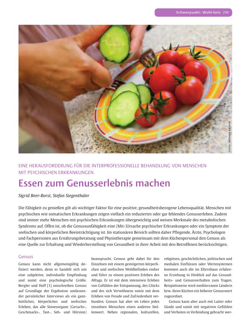 Vorschauseite 1: Essen zum Genusserlebnis machen