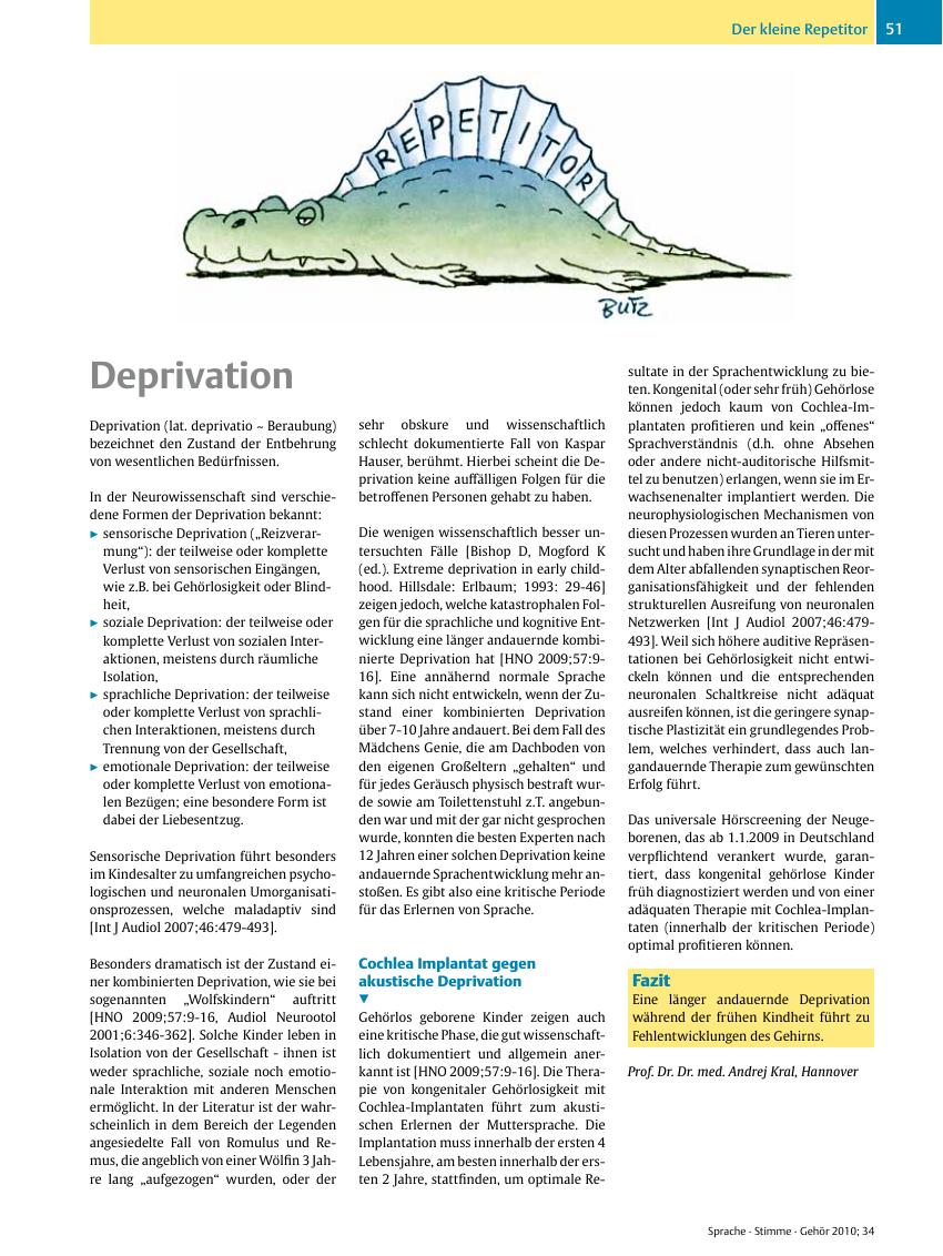 Vorschauseite 1: Deprivation