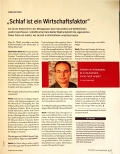 Vorschauseite 1: "Schlaf ist ein Wirtschaftsfaktor."