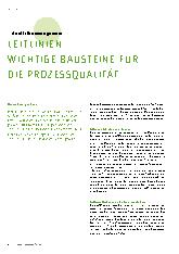 Vorschauseite 1: LEITLINIEN: WICHTIGE BAUSTEINE FÜR DIE PROZESSQUALITÄT