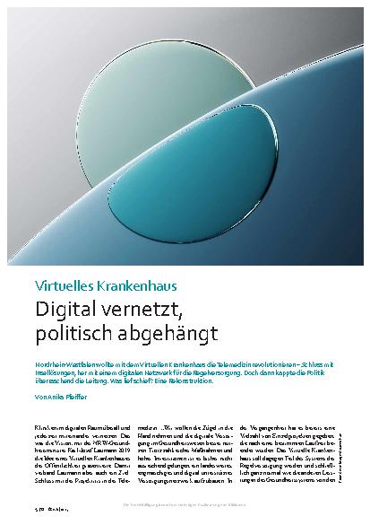 Vorschauseite 1: Virtuelles Krankenhaus Digital vernetzt, politisch abgehängt