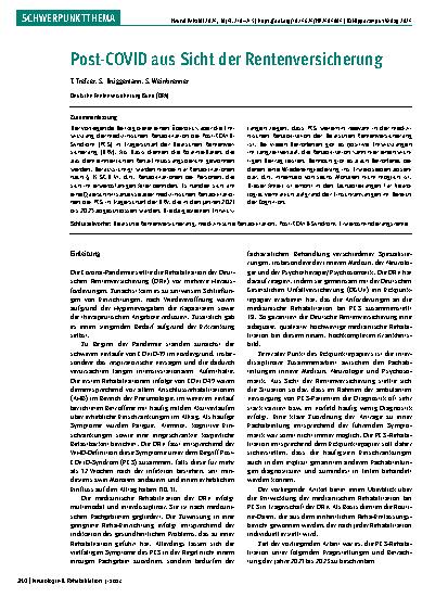 Vorschauseite 1: Post-COVID aus Sicht der Rentenversicherung