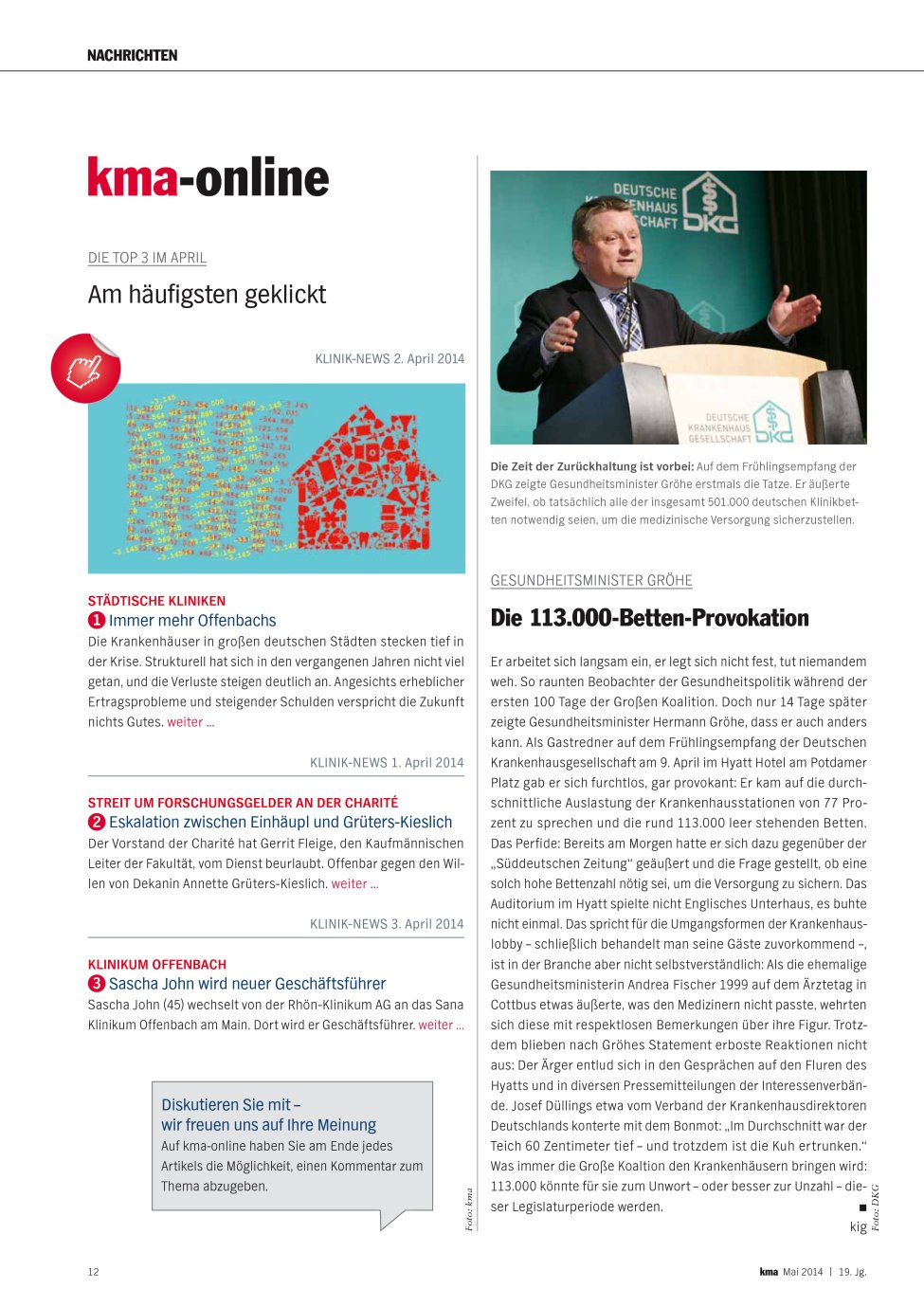Vorschauseite 1: Die 113.000-Betten-Provokation