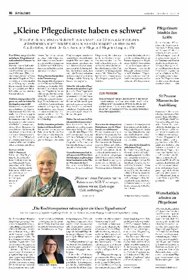 Vorschauseite 1: „Kleine Pflegedienste haben es schwer "