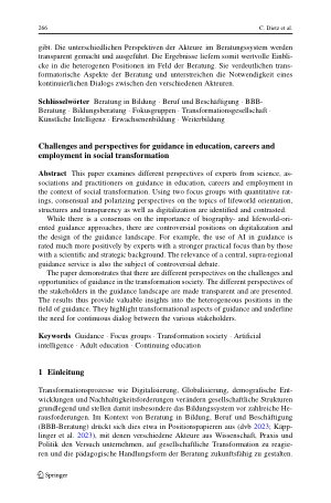 Vorschauseite 2: Herausforderungen und Perspektiven für Beratung in Bildung, Beruf und Beschäftigung in gesellschaftlicher Transformation