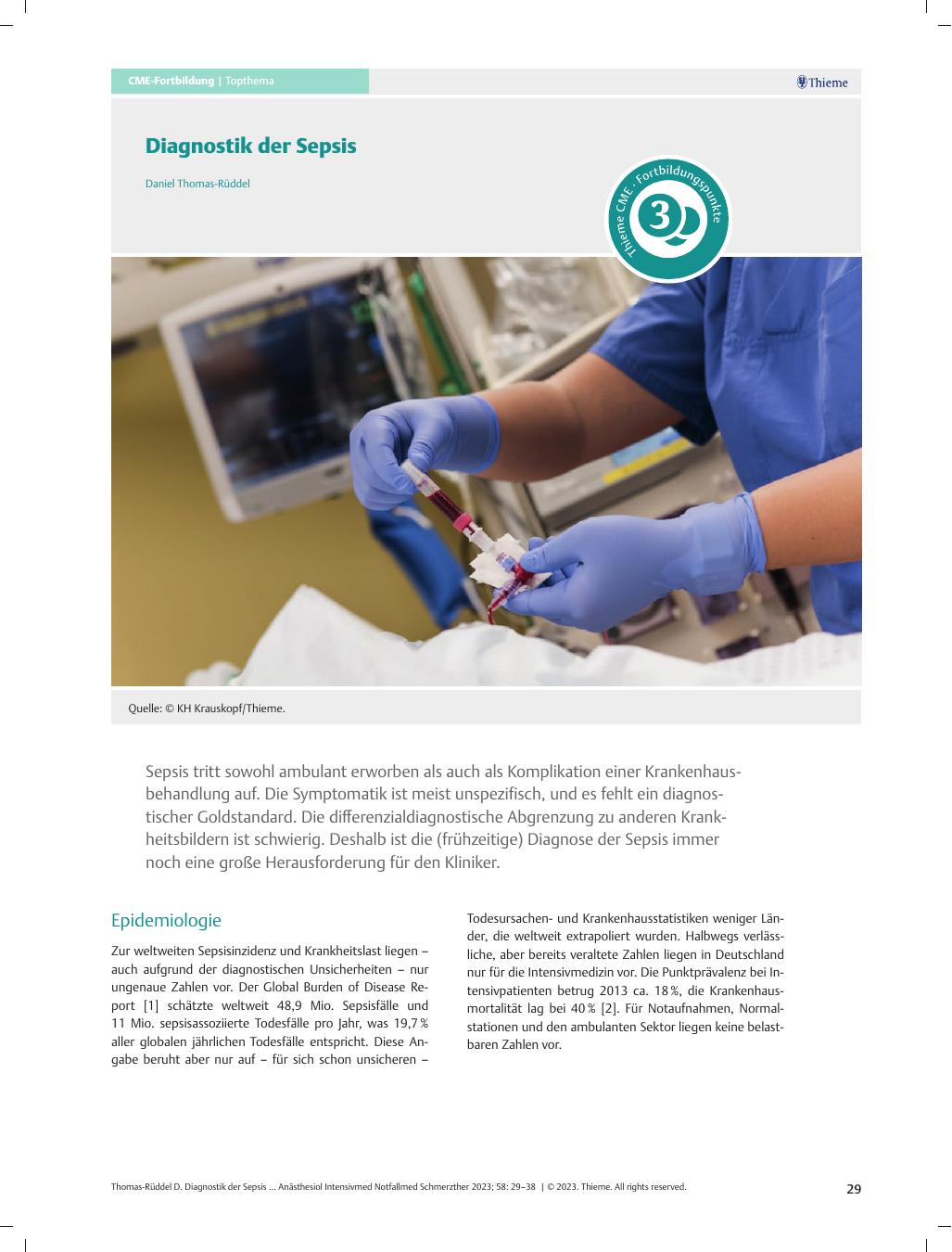 Vorschauseite 1: Diagnostik der Sepsis