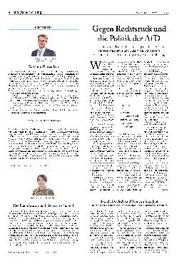 Vorschauseite 1: Gegen Rechtsruck und die Politik der AfD