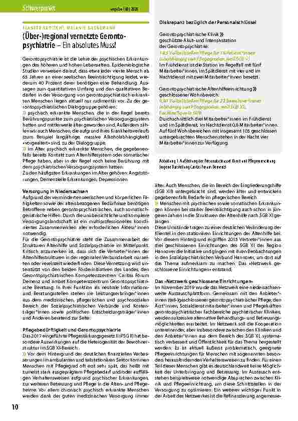 Vorschauseite 1: (Über-)regional vernetzte Gerontopsychiatrie – Ein absolutes Muss!