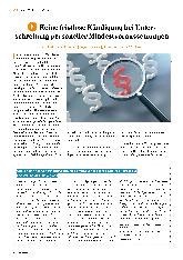 Vorschauseite 1: Keine fristlose Kündigung bei Unterschreitung personeller Mindestvoraussetzungen