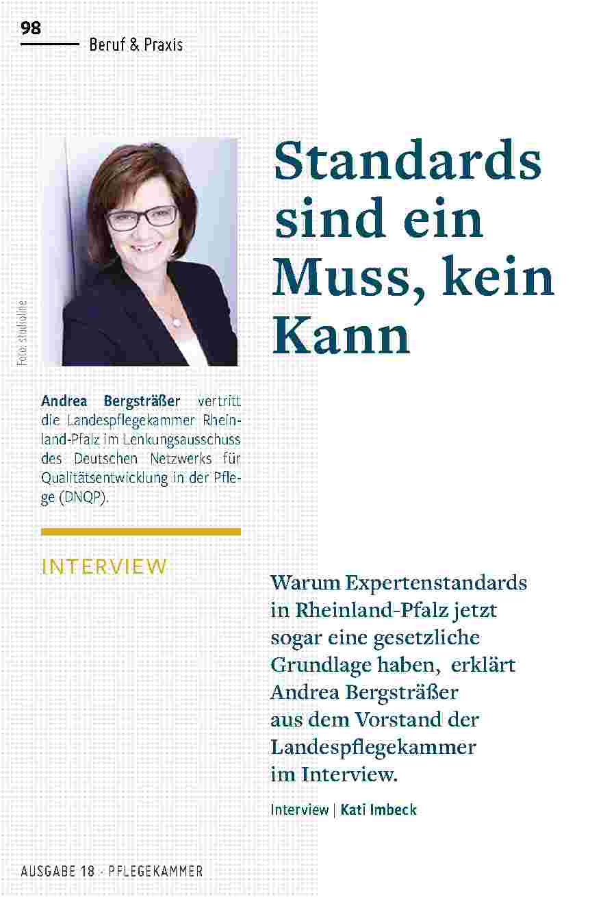 Vorschauseite 1: Standards sind ein Muss, kein Kann.