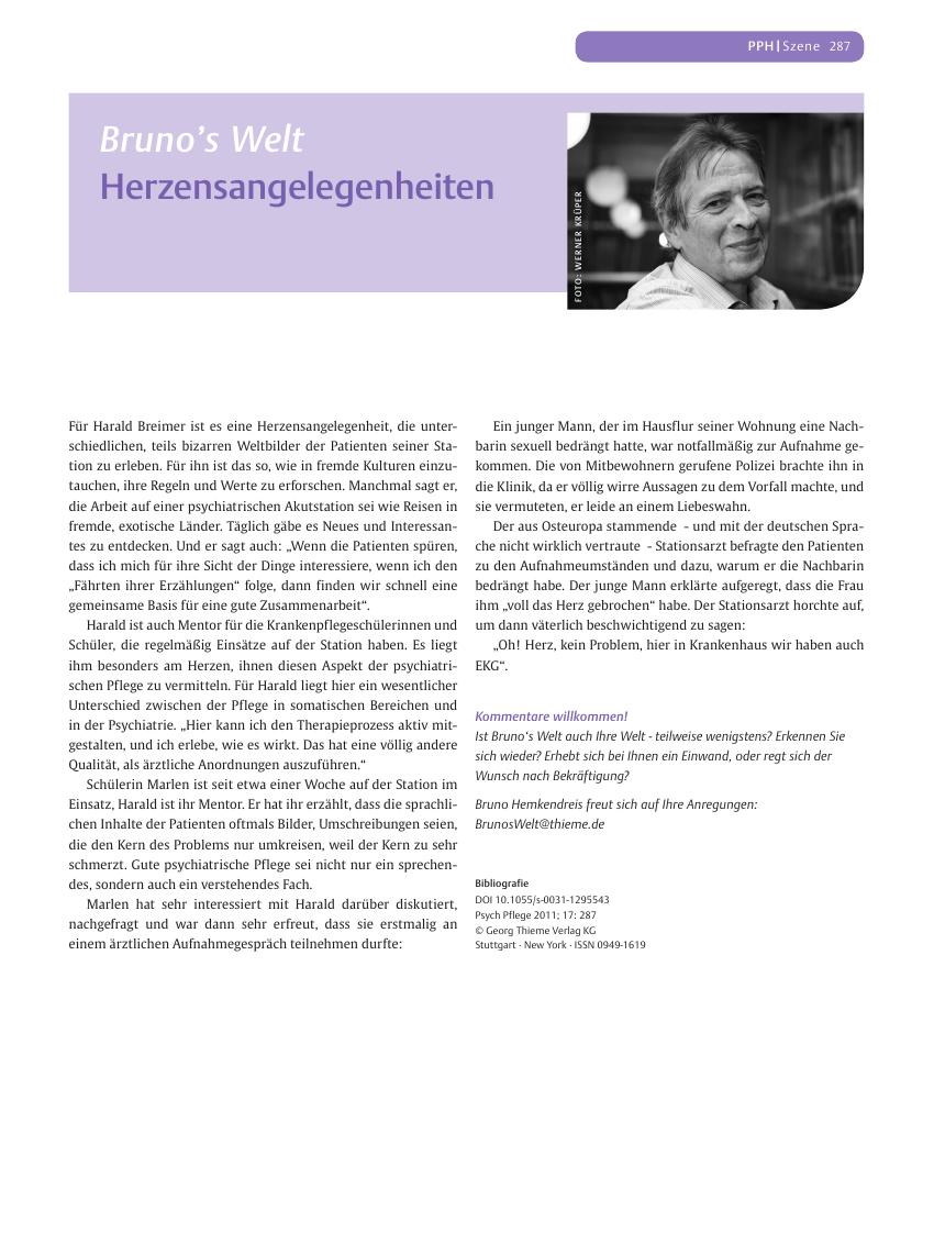 Vorschauseite 1: Bruno’s Welt - Herzensangelegenheiten