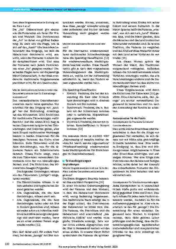 Vorschauseite 6: Sterilisation traditioneller Schneidund Abbindewerkzeuge Pounamu und das Durchtrennen der Nabelschnur – Eine Fallstudie