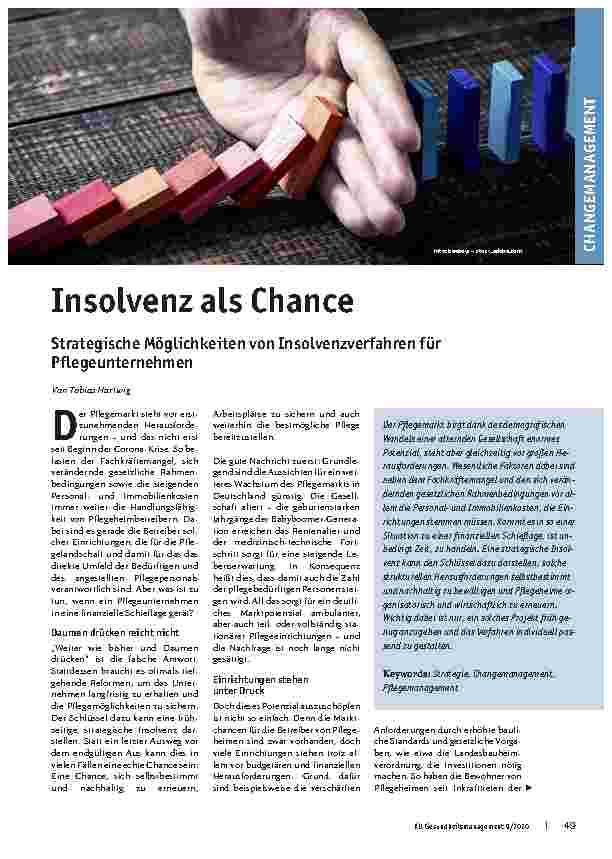 Vorschauseite 1: Insolvenz als Chance: Strategische Möglichkeiten von Insolvenzverfahren für Pflegeunternehmen