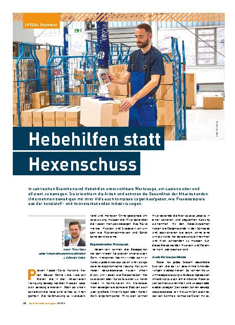 Vorschauseite 1: Hebehilfen statt Hexenschuss