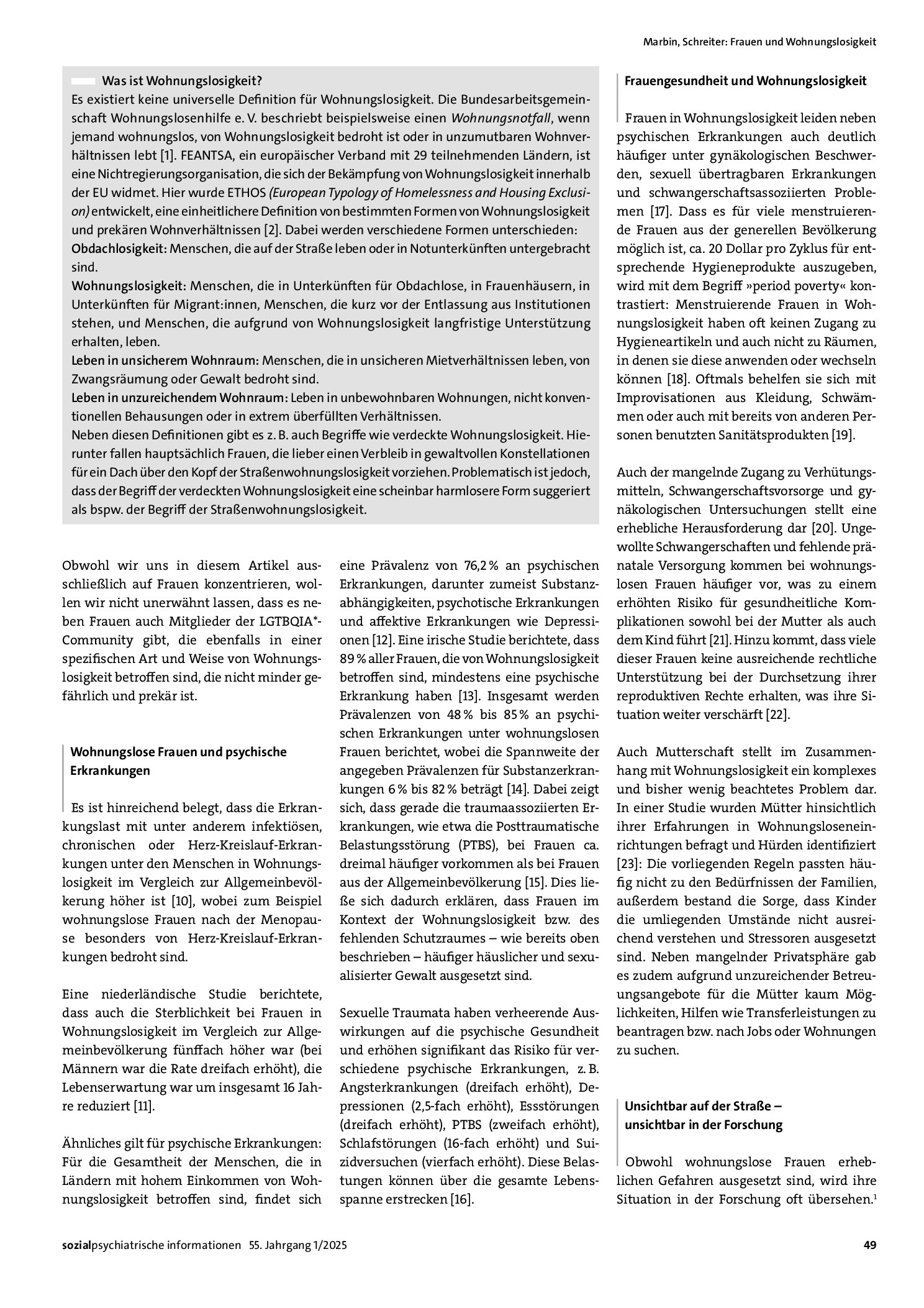 Vorschauseite 2: Frauen und Wohnungslosigkeit: Unsichtbar und gefährdet