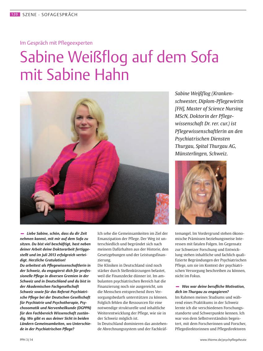 Vorschauseite 1: Sabine Weißflog auf dem Sofa mit Sabine Hahn