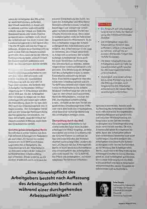 Vorschauseite 2: Belehrung über Urlaubsverfall bei Dauerkrankheit?