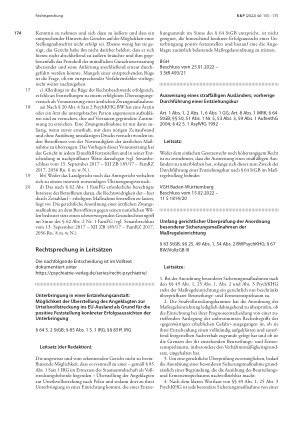 Vorschauseite 1: Umfang gerichtlicher Überprüfung der Anordnung besonderer Sicherungsmaßnahmen der Maßregeleinrichtung
