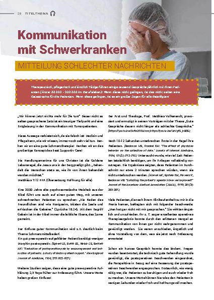 Vorschauseite 1: Kommunikation mit Schwerkranken - Mitteilung schlechter Nachrichten