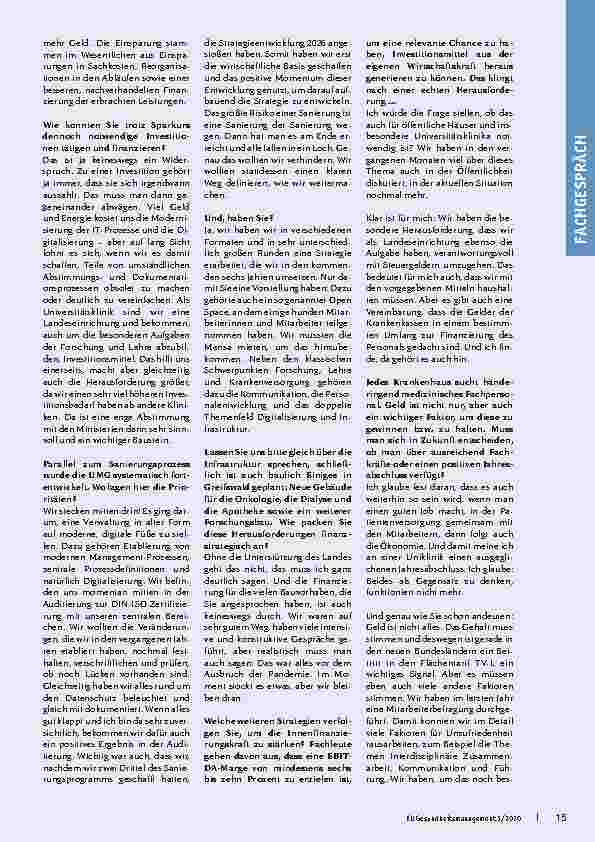 Vorschauseite 2: "Gute Vorbereitung auf die Krise darf nicht bestraft werden!"