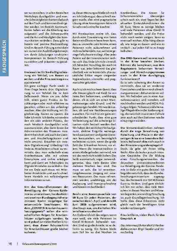 Vorschauseite 3: "Gute Vorbereitung auf die Krise darf nicht bestraft werden!"