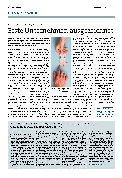 Vorschauseite 1: Erste Unternehmen ausgezeichnet.