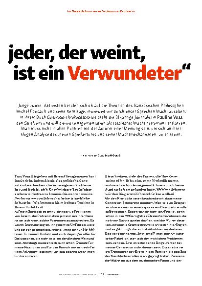 Vorschauseite 2: "Nicht jeder, der weint, ist ein Verwundeter."