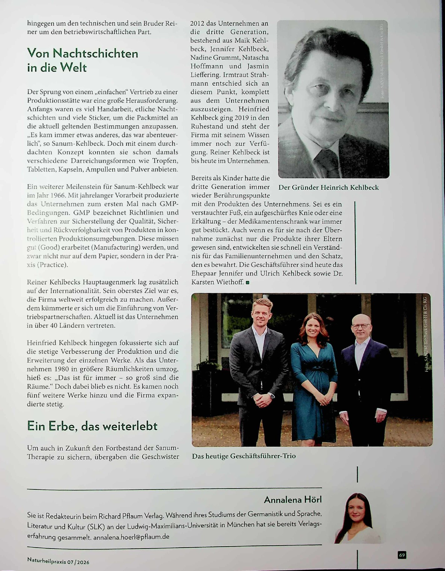 Vorschauseite 2: Aus Überzeugung zum Unternehmen: Pioniere der Naturheilkunde