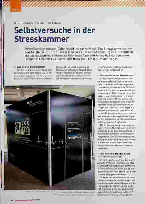 Vorschauseite 1: Simulation auf kleinstem Raum: Selbstversuche in der Stresskammer