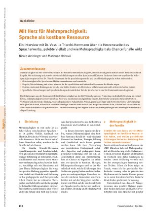 Vorschauseite 1: Mit Herz für Mehrsprachigkeit: Sprache als kostbare Ressource