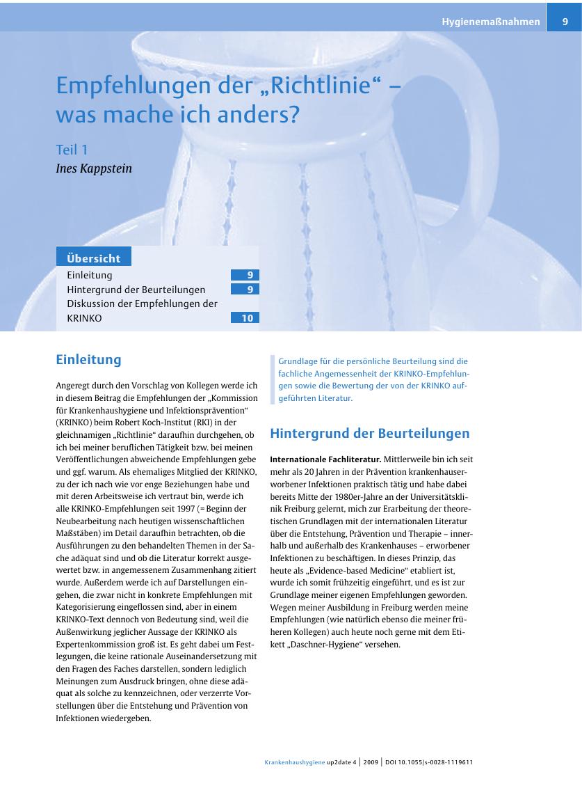 Vorschauseite 1: Empfehlungen der „Richtlinie”– was mache ich anders?