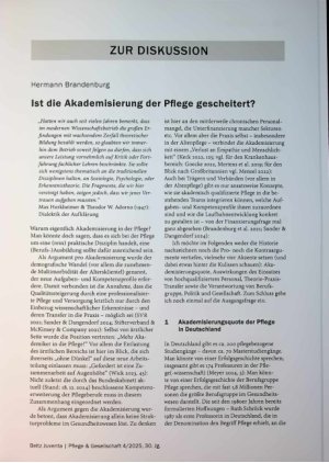Vorschauseite 1: Ist die Akademisierung der Pflege gescheitert?